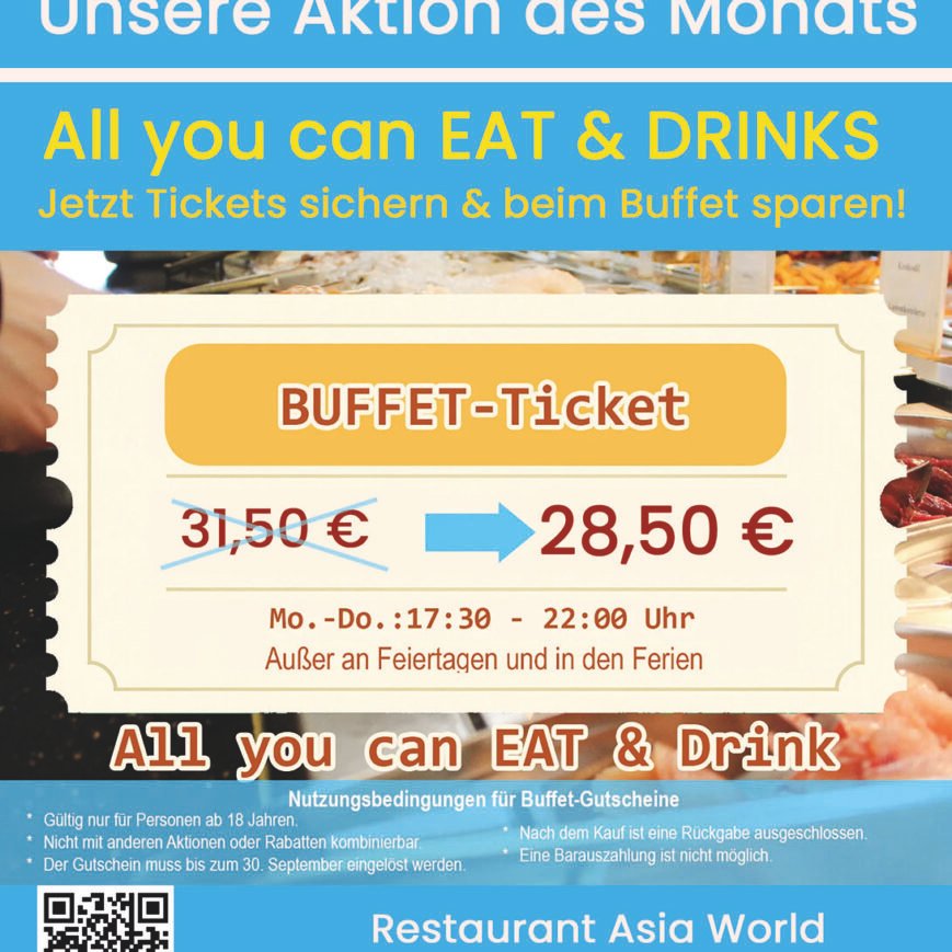 Buffet-Ticket -  Luxusbuffet - All you can EAT & DRINK