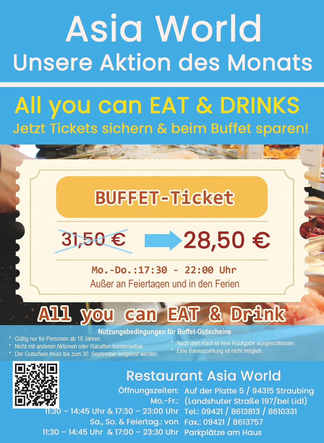 Buffet-Ticket - Luxusbuffet - All you can EAT & DRINK