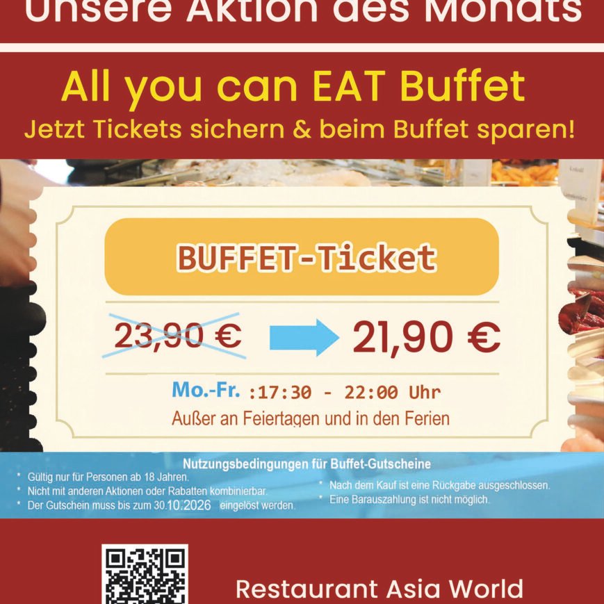 B10. Buffet-Ticket Erlebnisbuffet All you can EAT